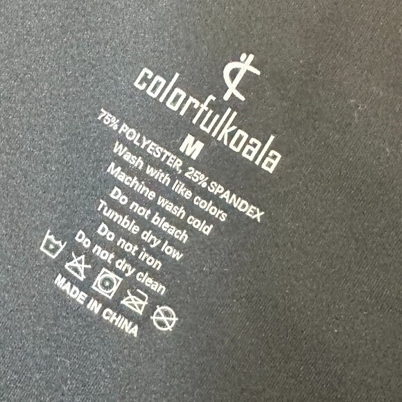 COLORFULKOALA Classic Black Leggings with Side Pockets Size Medium - Picture 4 of 7